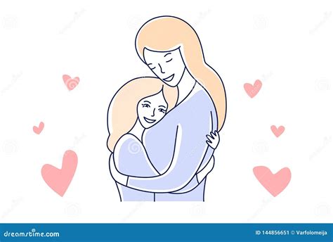 mother and daughter hugging|mom and daughter drawings easy.